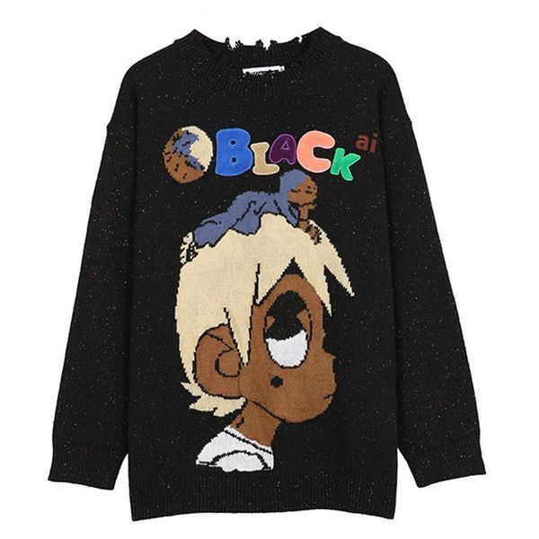 men's sweaters men harajuku knitted sweater cartoon little boy avatar print pullover vintage causal loose oversized autumn, White;black
men's sweaters men harajuku knitted sweater cartoon little boy avatar print pullover vintage causal loose oversized autumn, White;black