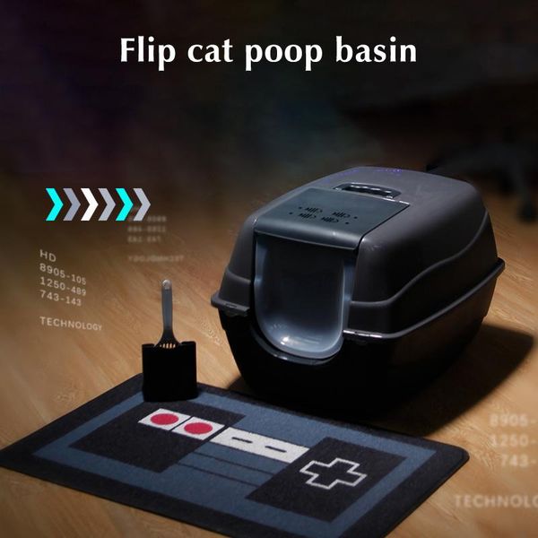 other cat supplies oversized black deodorant anti-splash litter box flip toilet
other cat supplies oversized black deodorant anti-splash litter box flip toilet