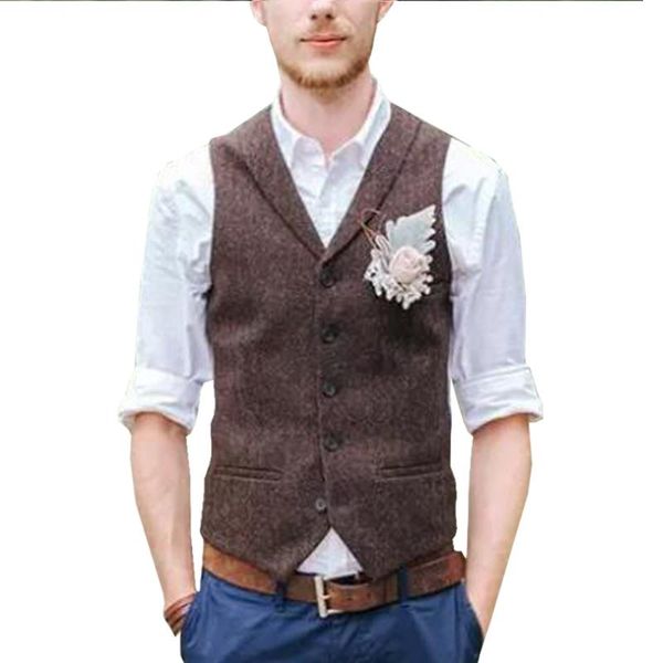 men's vests 2021 brown groom tweed wool herringbone groomsmen british style mens suit waistcoat for wedding, Black;white
men's vests 2021 brown groom tweed wool herringbone groomsmen british style mens suit waistcoat for wedding, Black;white