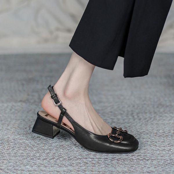 sandals 2021 style summer women shoes square toe chunky heels buckle mid heel baotou metal button for, Black
sandals 2021 style summer women shoes square toe chunky heels buckle mid heel baotou metal button for, Black