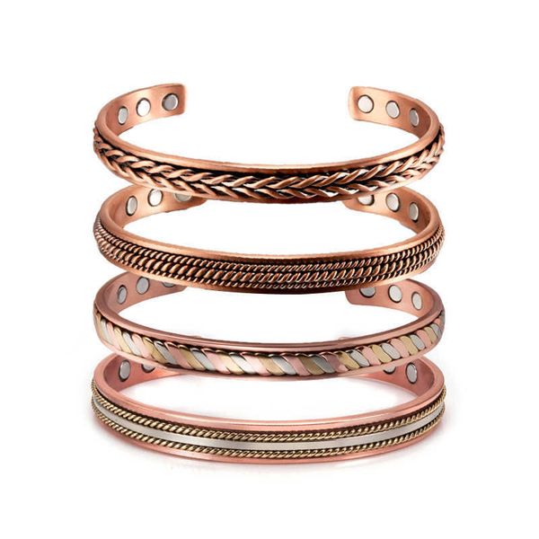 twisted pure copper magnetic bracelet benefits adjustable cuff bracelets for men women anthritis pain relief health energy q0717, Black
twisted pure copper magnetic bracelet benefits adjustable cuff bracelets for men women anthritis pain relief health energy q0717, Black
