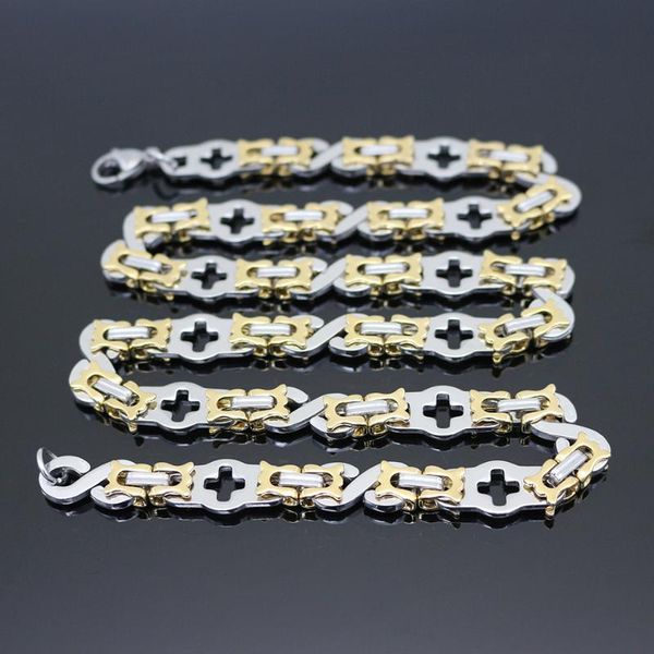 earrings & necklace women 60cm chains links bracelet 22cm stainless steel gold-steel charm men cross jewelry set, Silver
earrings & necklace women 60cm chains links bracelet 22cm stainless steel gold-steel charm men cross jewelry set, Silver