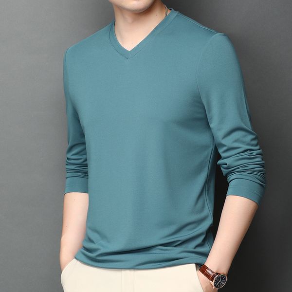 luxury t-shirts 2021 spring and wear mulberry silk men's long sleeved t-shirt korean version trend v-neck solid color autumn bottom shi, Black
luxury t-shirts 2021 spring and wear mulberry silk men's long sleeved t-shirt korean version trend v-neck solid color autumn bottom shi, Black