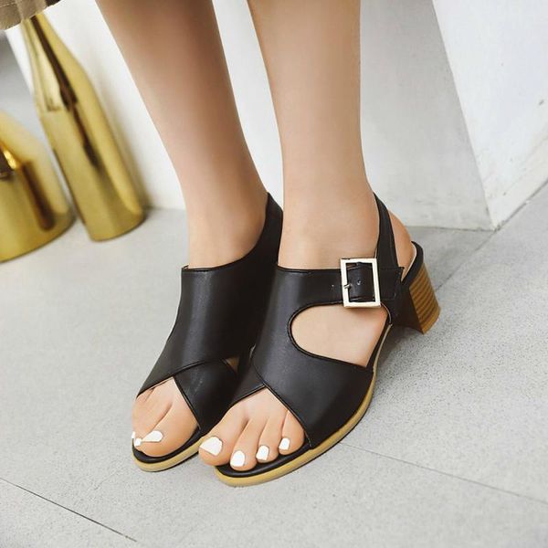 dress shoes women summer mid heels sandals pumps woman peep toe pu leather gladiator plus size sandalias mujer sapato feminino d970, Black
dress shoes women summer mid heels sandals pumps woman peep toe pu leather gladiator plus size sandalias mujer sapato feminino d970, Black