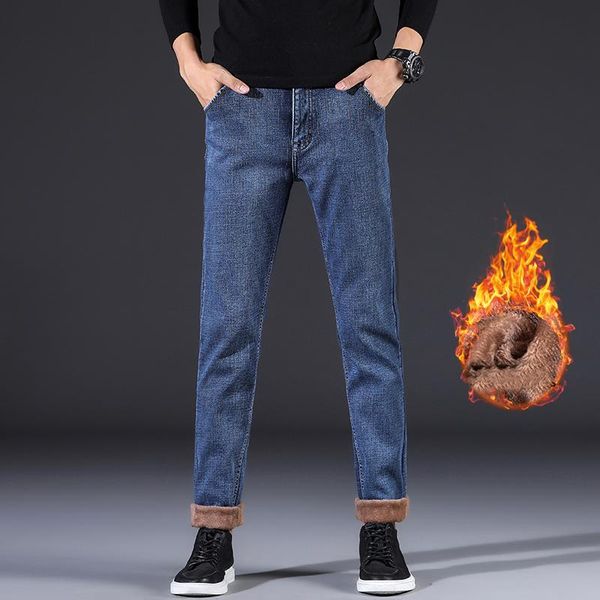 men's jeans winter fleece thick korean straight loose warm casual denim trousers autumn stretch slim male brand pants, Blue
men's jeans winter fleece thick korean straight loose warm casual denim trousers autumn stretch slim male brand pants, Blue