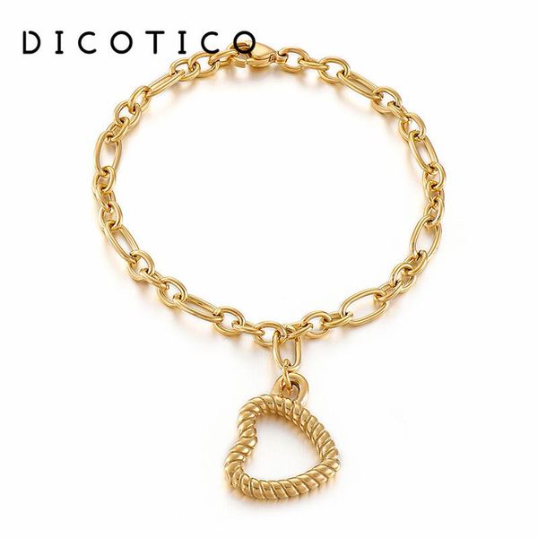 charm bracelets creative heart lovers' wrist bracelet for women gold silver color stainless steel chain pulseras jewelry wholesale item, Golden;silver
charm bracelets creative heart lovers' wrist bracelet for women gold silver color stainless steel chain pulseras jewelry wholesale item, Golden;silver