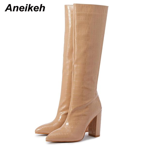 boots aneikeh refined fretwork knee-high for woman 2021 texture square heel goddess shoes slip-on sewing autumn booties, Black
boots aneikeh refined fretwork knee-high for woman 2021 texture square heel goddess shoes slip-on sewing autumn booties, Black