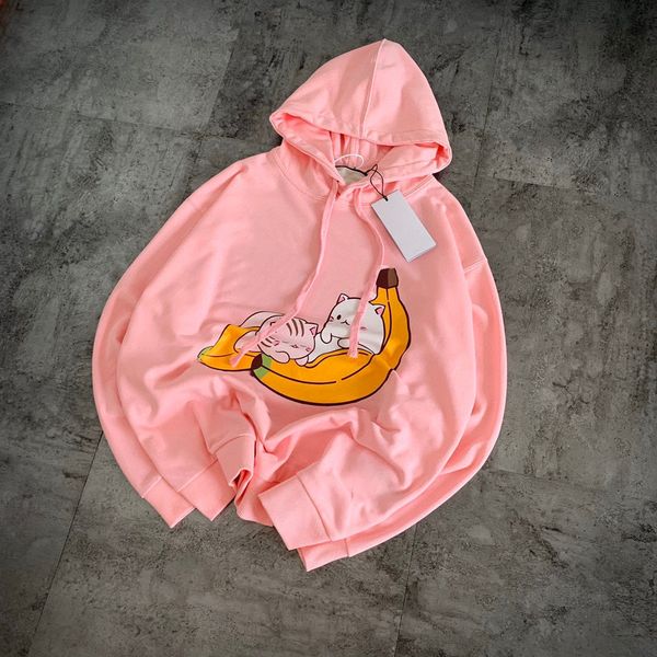 design clothing banana meow hoodie pink pullover haircircle animation printed cartoon loose qingdao hair, Black
design clothing banana meow hoodie pink pullover haircircle animation printed cartoon loose qingdao hair, Black