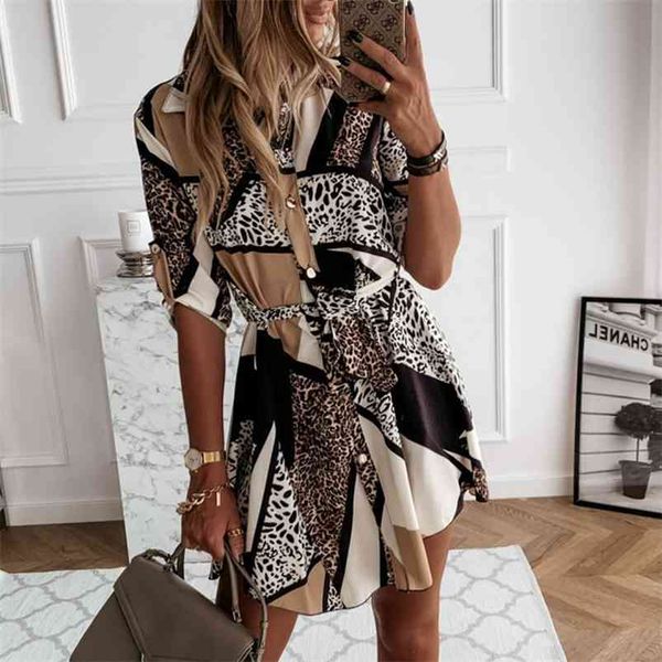 leopard shirt dresses women long sleeve turn-down collar sashes mini autumn fashion single button office lady 210427, Black;gray
leopard shirt dresses women long sleeve turn-down collar sashes mini autumn fashion single button office lady 210427, Black;gray