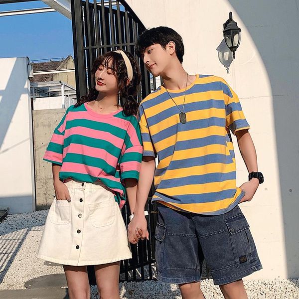 men's striped cotton t-shirt 2021 summer short sleeve couples matching clothes boys oversized harajuku women plus size t-shirts, White;black
men's striped cotton t-shirt 2021 summer short sleeve couples matching clothes boys oversized harajuku women plus size t-shirts, White;black