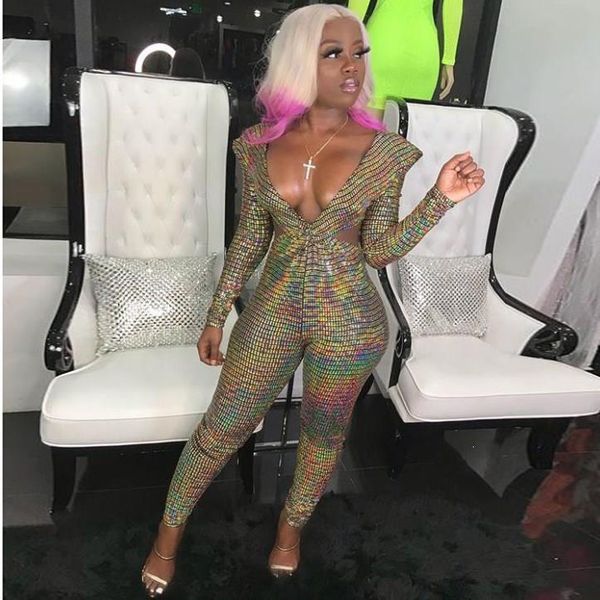 women's jumpsuits & rompers women v neck long sleeve jumpsuit fashion female sparkly playsuit, Black;white
women's jumpsuits & rompers women v neck long sleeve jumpsuit fashion female sparkly playsuit, Black;white