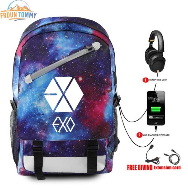 backpack exo printing fashion multifunction usb charging travel bag for teenagers boys girls school bags
backpack exo printing fashion multifunction usb charging travel bag for teenagers boys girls school bags