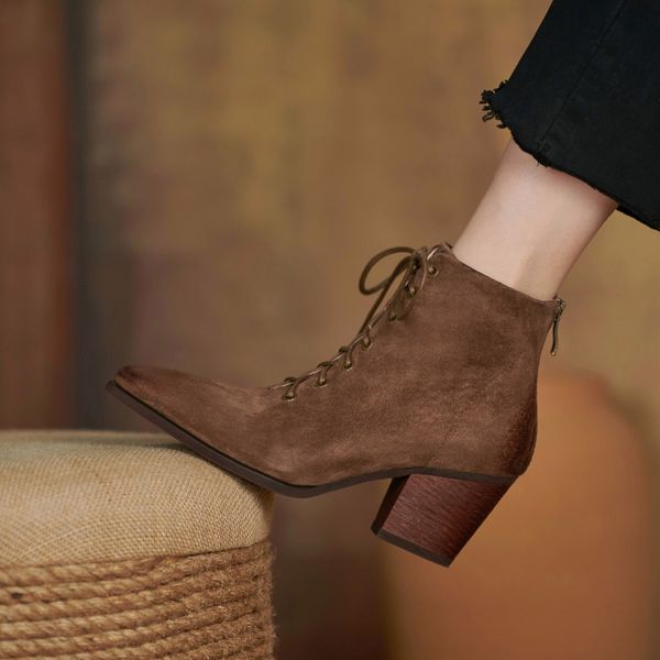 boots women's ankle boots natural leather 22-26cm pigskin superior autumn and winter shoes for vintage woman pointed to high-heeled at1, Black
boots women's ankle boots natural leather 22-26cm pigskin superior autumn and winter shoes for vintage woman pointed to high-heeled at1, Black