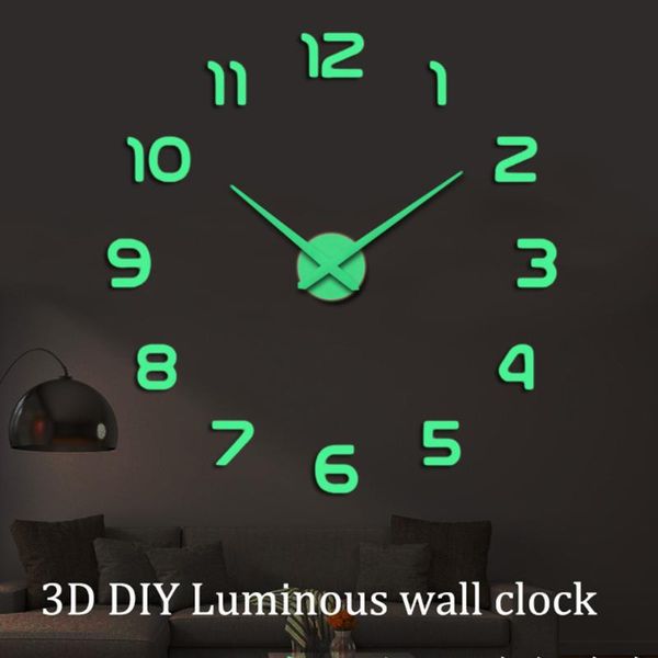 wall clocks luminous large 3d diy clock acrylic mirror stickers living room quartz needle horloge home decor reloj de pared
wall clocks luminous large 3d diy clock acrylic mirror stickers living room quartz needle horloge home decor reloj de pared