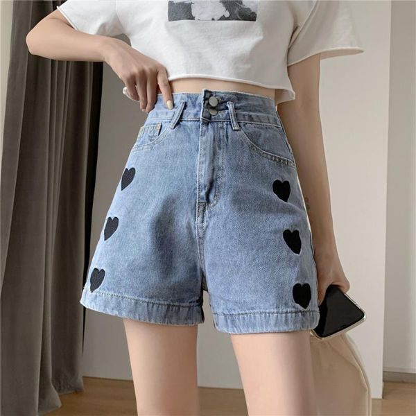 women's jeans summer women shorts vintage high waist love print casual korean loose straight denim pants harajuku all-match short, Blue
women's jeans summer women shorts vintage high waist love print casual korean loose straight denim pants harajuku all-match short, Blue
