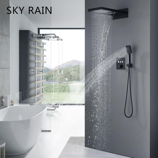 bathroom matte black shower system wall mounted thermostatic 3 function faucet sets
bathroom matte black shower system wall mounted thermostatic 3 function faucet sets