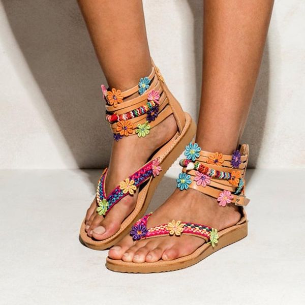 summer flat sandals women open toe rome flip flops low-heeled flowers woman plus size ladies shoes 48, Black
summer flat sandals women open toe rome flip flops low-heeled flowers woman plus size ladies shoes 48, Black