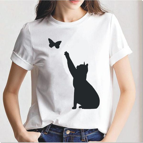 women's t-shirt cat-catching butterfly pattern printing women casual harajuku cotton tees summer street plus size 0-neck t-shirts, White
women's t-shirt cat-catching butterfly pattern printing women casual harajuku cotton tees summer street plus size 0-neck t-shirts, White