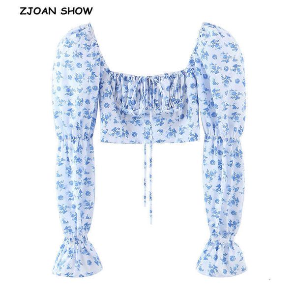 women's blouses & shirts vintage blue white floral print crop shirt women square neck back zipper long sleeve slim 9in6
women's blouses & shirts vintage blue white floral print crop shirt women square neck back zipper long sleeve slim 9in6