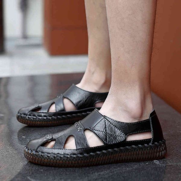 slippers large summer men's shoes casual sandals baotou driving ytsi, Black 
slippers large summer men's shoes casual sandals baotou driving ytsi, Black