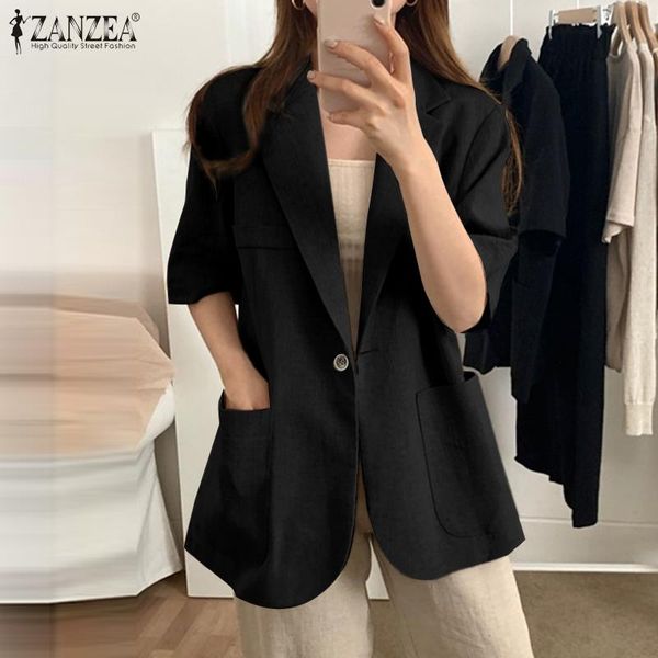 women's suits & blazers fashion women's outwears zanzea 2021 summer blazer casual 3/4 sleeve overcoats female single button solid, White;black
women's suits & blazers fashion women's outwears zanzea 2021 summer blazer casual 3/4 sleeve overcoats female single button solid, White;black