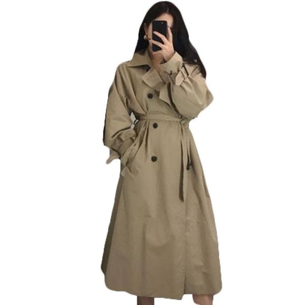 women's trench coats fashion long black windbreaker 2021 style temperament british spring autumn 58a, Tan;black
women's trench coats fashion long black windbreaker 2021 style temperament british spring autumn 58a, Tan;black