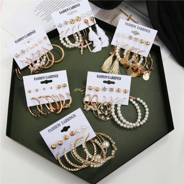 hoop & huggie fashion bohemian earrings set for women trendy pearl heart moon round geometric earring female jewelry, Golden;silver
hoop & huggie fashion bohemian earrings set for women trendy pearl heart moon round geometric earring female jewelry, Golden;silver