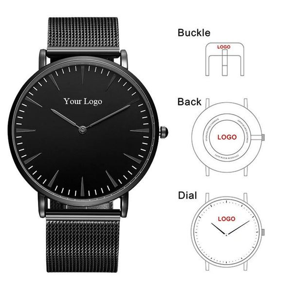 wristwatches cl014 custom company logo printed watch black stainless steel mesh man japanese quartz movt brand, Slivery;brown
wristwatches cl014 custom company logo printed watch black stainless steel mesh man japanese quartz movt brand, Slivery;brown