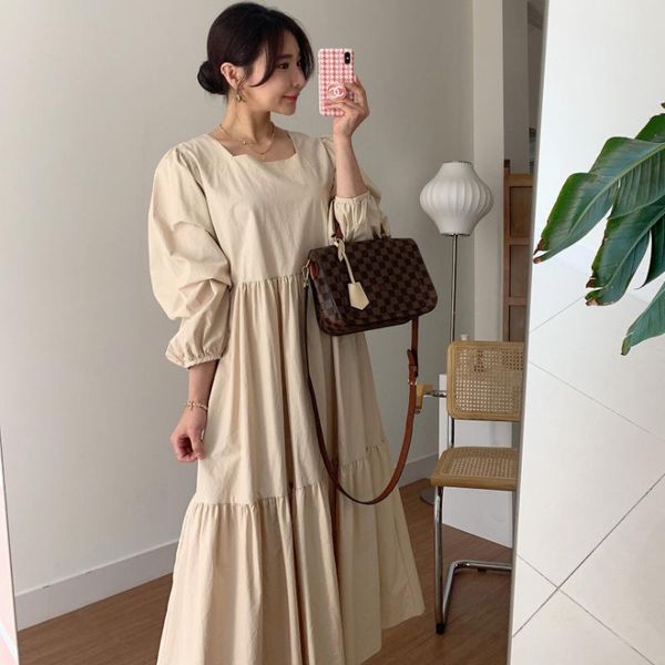 casual dresses superaen 2021 square collar lantern sleeve solid ruffles a-line women, Black;gray
casual dresses superaen 2021 square collar lantern sleeve solid ruffles a-line women, Black;gray