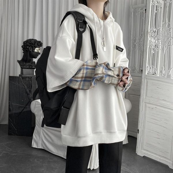 women's hoodies & sweatshirts qweek korean fashion white long sleeve plaid women 2021 vintage harajuku streetwear sweatshirt patchwork, Black
women's hoodies & sweatshirts qweek korean fashion white long sleeve plaid women 2021 vintage harajuku streetwear sweatshirt patchwork, Black