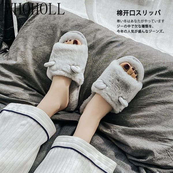 cotton slippers women's home winter cute indoor non-slip plush open toe bead ears slipper, Black
cotton slippers women's home winter cute indoor non-slip plush open toe bead ears slipper, Black