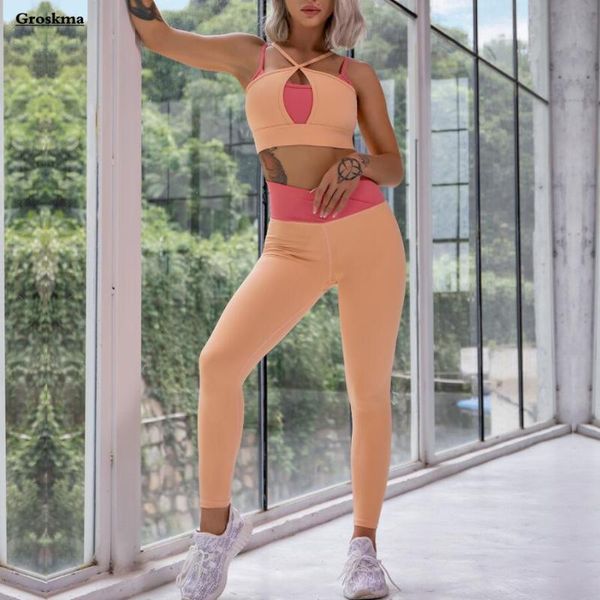 yoga outfit patchwork high waist leggings women running sportswear fitness gym bra two piece set workout training suits clothing 
yoga outfit patchwork high waist leggings women running sportswear fitness gym bra two piece set workout training suits clothing