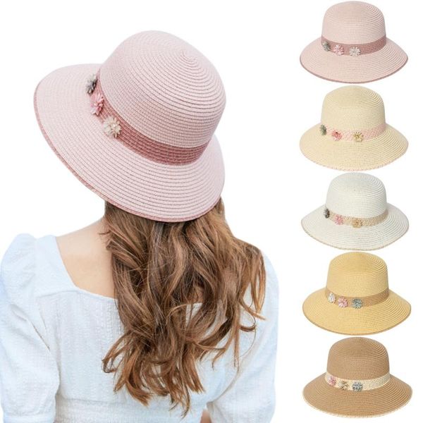 wide brim hats daisy panama straw hat women summer beach style flower pearl fisherman female male ribbon sunhat lady, Blue;gray
wide brim hats daisy panama straw hat women summer beach style flower pearl fisherman female male ribbon sunhat lady, Blue;gray