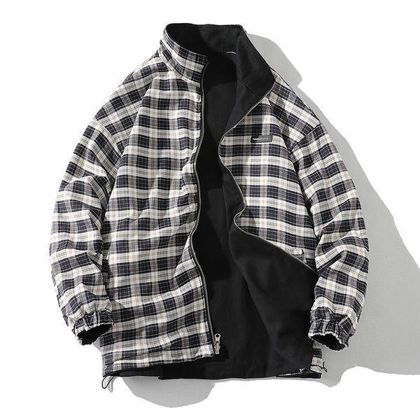 winter autumn men jacket both sides to wear mens grid coat men's casual jackets zipper, Black;brown
winter autumn men jacket both sides to wear mens grid coat men's casual jackets zipper, Black;brown