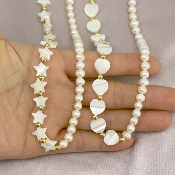pendant necklaces 3 pcs pearls necklace white shell beaded natural strand eyes charms jewelry gift 90022, Silver