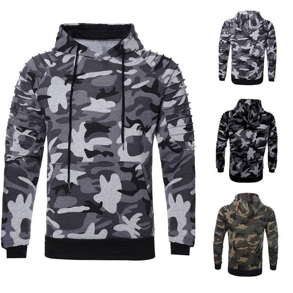 men's hoodies & sweatshirts men's camouflage hoodies fashions camo with hip-hip hood autumn military hoodie clothes ued2, Black
men's hoodies & sweatshirts men's camouflage hoodies fashions camo with hip-hip hood autumn military hoodie clothes ued2, Black