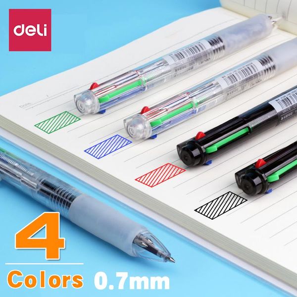 deli multicolor ballpoint pen four in one color student office push type 0.7mm black red blue green oil stationery pens, Blue;orange
deli multicolor ballpoint pen four in one color student office push type 0.7mm black red blue green oil stationery pens, Blue;orange
