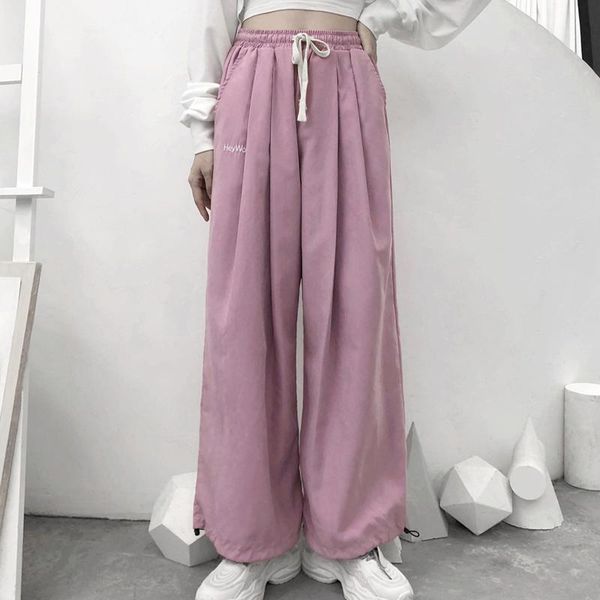 spring women drawstring high waist casual trousers letter embroidery autumn all-match ladies wide leg pants mujer pantalones women's &, Black;white
spring women drawstring high waist casual trousers letter embroidery autumn all-match ladies wide leg pants mujer pantalones women's &, Black;white