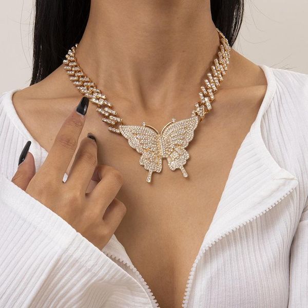 chains jiuzhen hip hop bling iced out diamond cuban buckle chain necklace exaggerated butterfly for grils, Silver
chains jiuzhen hip hop bling iced out diamond cuban buckle chain necklace exaggerated butterfly for grils, Silver