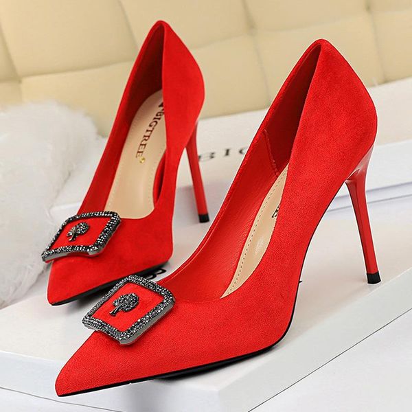 dress shoes brand women high heels pumps ladies flock pointed toe wedding stiletto plus size 43, Black
dress shoes brand women high heels pumps ladies flock pointed toe wedding stiletto plus size 43, Black