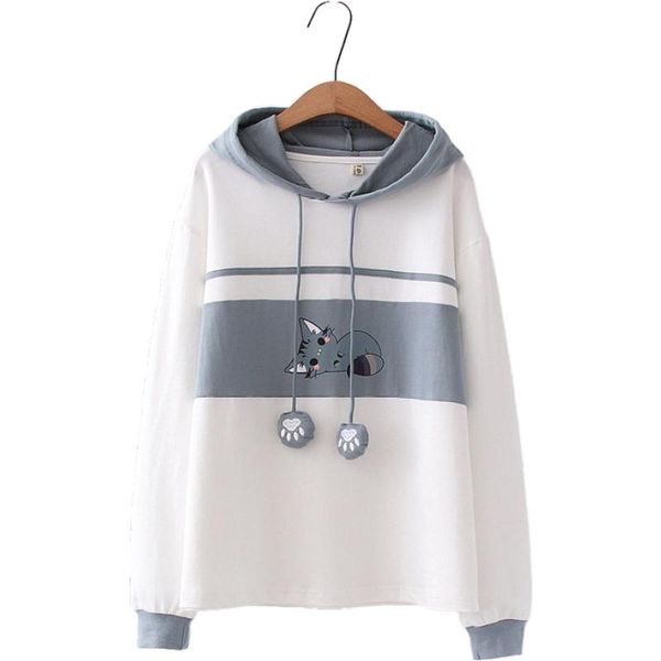 women's hoodies & sweatshirts women cute cat print hooded long-sleeve japan style 2021 autumn student girl sweet patchwork tracksuit, Black
women's hoodies & sweatshirts women cute cat print hooded long-sleeve japan style 2021 autumn student girl sweet patchwork tracksuit, Black