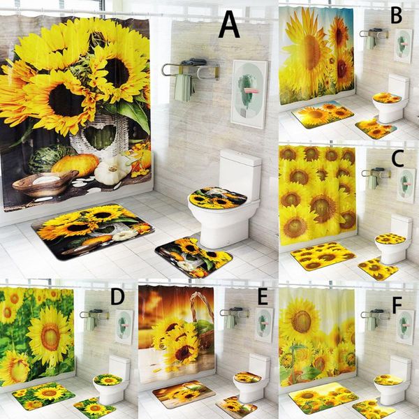 multicolor sunflower shower curtain floor mat brand beautiful four-piece bathroom set & drapes
multicolor sunflower shower curtain floor mat brand beautiful four-piece bathroom set & drapes