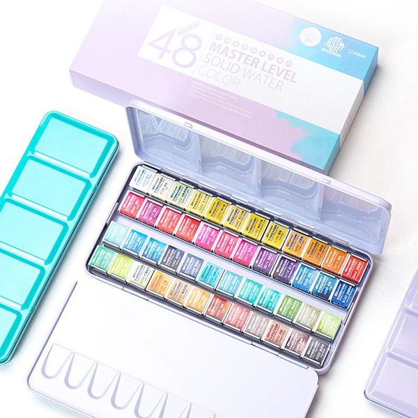 gift sets superior 12/24/36/48 colors watercolor paint solid artist paints pink portable metal case with palette
gift sets superior 12/24/36/48 colors watercolor paint solid artist paints pink portable metal case with palette