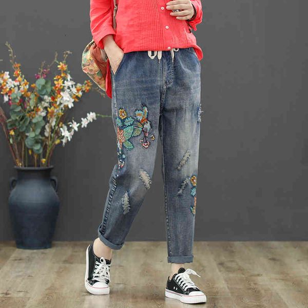 women's jeans fashion women blue floral embroidery harem pants washed denim female spring summer loose casual ripped holes 5zlk
women's jeans fashion women blue floral embroidery harem pants washed denim female spring summer loose casual ripped holes 5zlk