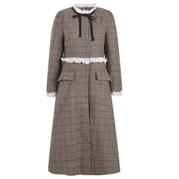 women's wool & blends fashion 2021 casual long trench coat women lace plaid woolen female, Black
women's wool & blends fashion 2021 casual long trench coat women lace plaid woolen female, Black