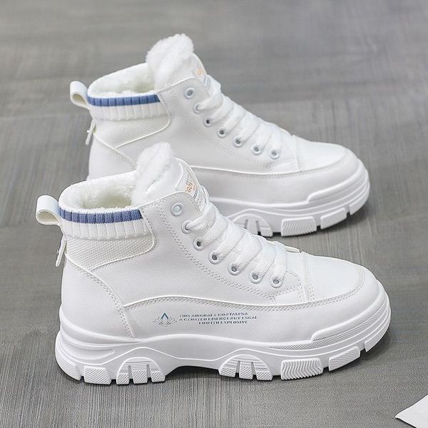 boots women winter with fur super warm snow work casual shoes hiking sneakers high rubber ankle female platform, Black 
boots women winter with fur super warm snow work casual shoes hiking sneakers high rubber ankle female platform, Black
