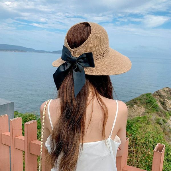 wide brim hats summer women's sunshade brims hat bowknot ribbon empty straw outdoor sunscreen beach uv protection sunhat t7, Blue;gray
wide brim hats summer women's sunshade brims hat bowknot ribbon empty straw outdoor sunscreen beach uv protection sunhat t7, Blue;gray