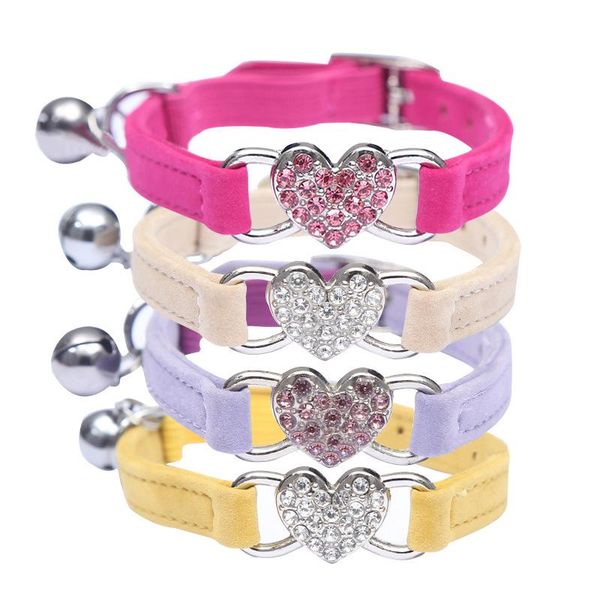 shiny color diamond love heart shaped cat collars collar with bells high-quality multi-color cute pet decoration supplies & leads
shiny color diamond love heart shaped cat collars collar with bells high-quality multi-color cute pet decoration supplies & leads