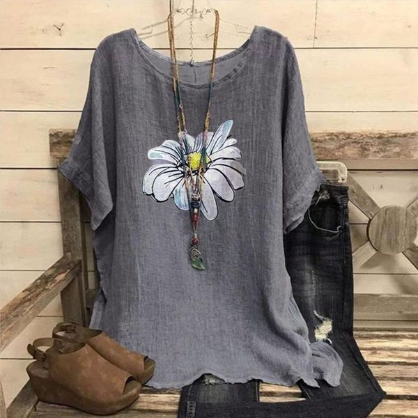 women's blouses & shirts women blouse boho floral print o neck short sleeve baggy tee cotton linen summer plus size shirt streetwear t, White
women's blouses & shirts women blouse boho floral print o neck short sleeve baggy tee cotton linen summer plus size shirt streetwear t, White