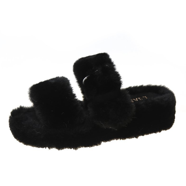 winter women fur slippers platform wedge heel indoor non slip rubber sole slides buckle decoration fashion girl shoes ladies, Black
winter women fur slippers platform wedge heel indoor non slip rubber sole slides buckle decoration fashion girl shoes ladies, Black
